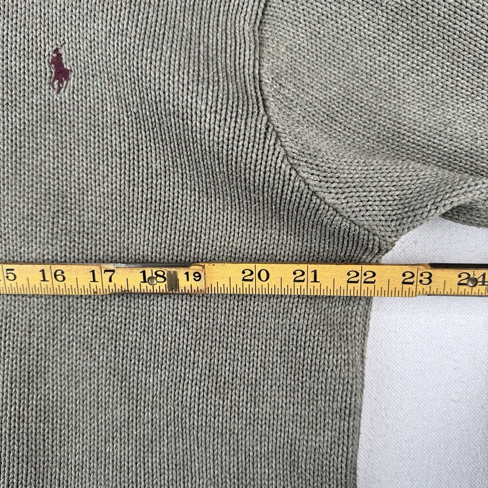 90s Vintage Polo Ralph Lauren Men's M Olive Marled Knit Sweater 100% Cotton - Picture 11 of 14